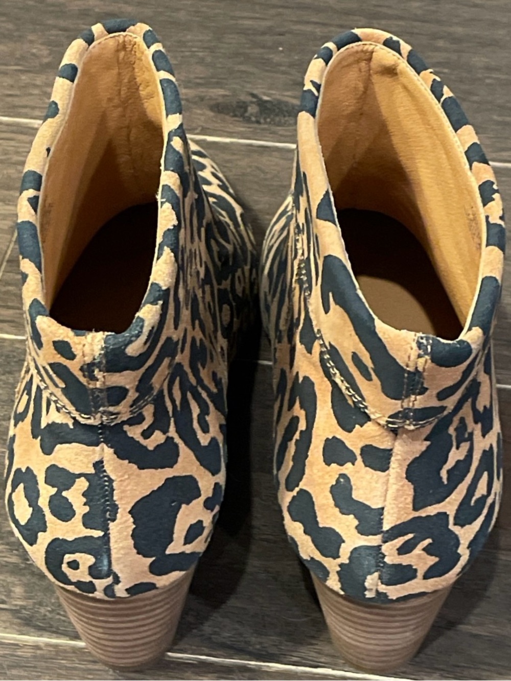 LUCKY BRAND Womens Beige Animal Print Zaprika Slip On Leather Dress Booties 9 M - Picture 5 of 7
